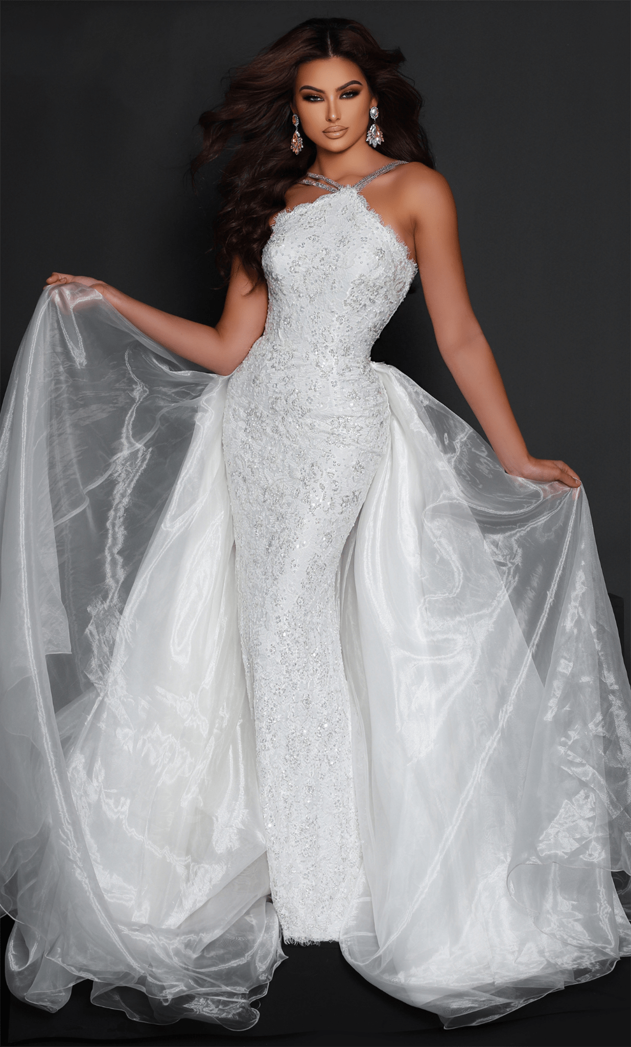 Johnathan Kayne 2618 - Lace Overskirt Evening Gown
