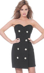 Strapless Sweetheart Natural Waistline Sheath Cocktail Short Flower(s) Fitted Back Zipper Open-Back Sheath Dress With Rhinestones