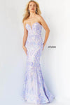 Strapless Floor Length Natural Waistline Fit-and-Flare Mermaid Hidden Back Zipper Sheer Sequined Open-Back Fitted Plunging Neck Sweetheart Dress with a Brush/Sweep Train