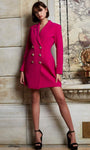 V-neck Natural Waistline Long Sleeves Sheath Fitted Short Collared Notched Collar Sheath Dress
