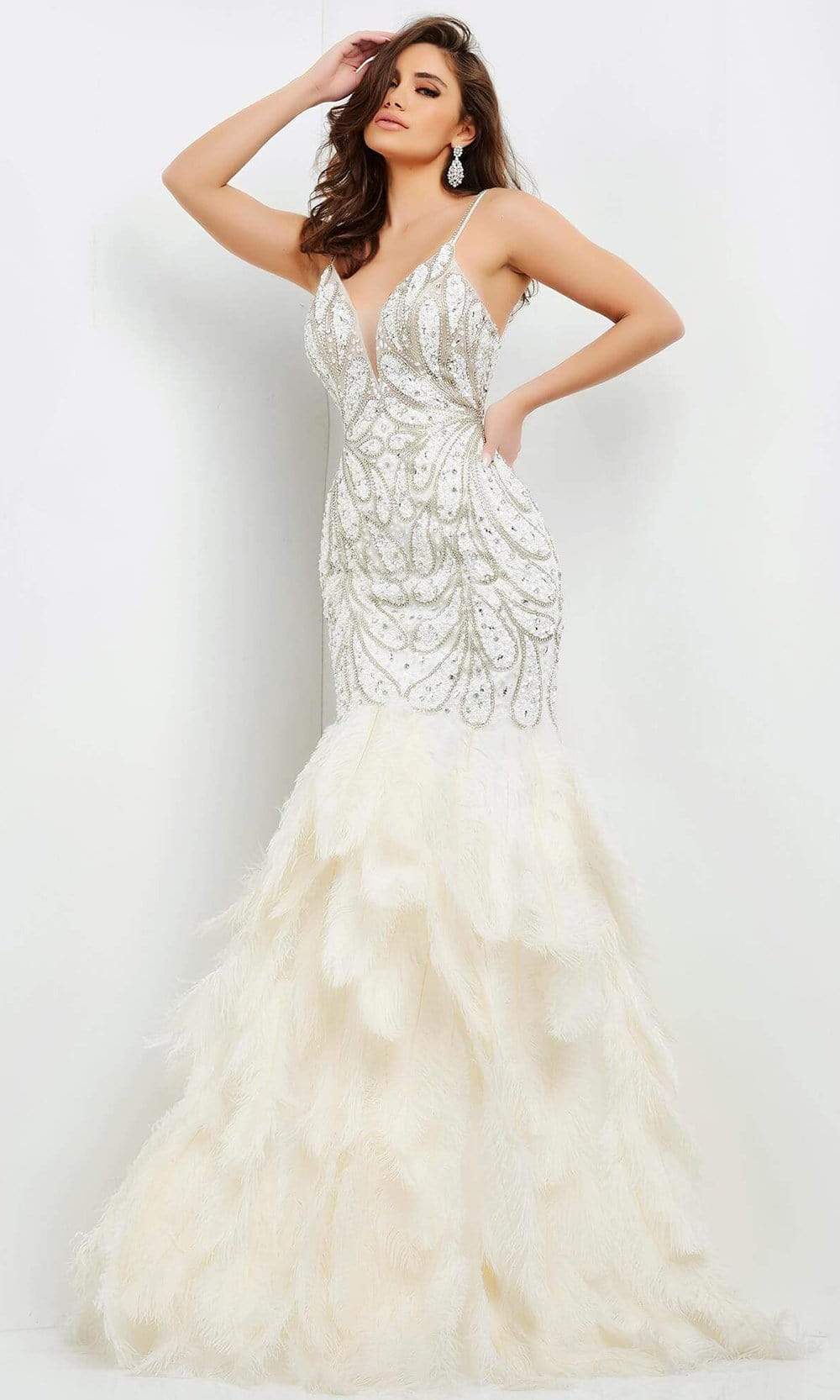 Jovani - 04625 Jeweled Tier-Ornate Simple Prom Dress
