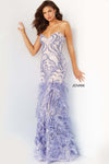 Strapless Fitted Sheath Sweetheart Floor Length Natural Waistline Sheath Dress with a Brush/Sweep Train