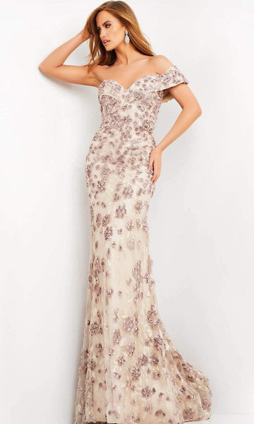 Strapless Natural Waistline Mermaid Floral Print Off the Shoulder Open-Back Applique Lace Sweetheart Dress with a Brush/Sweep Train