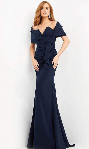 Sophisticated Strapless Sheath Mermaid Ruched Fitted Natural Waistline Floor Length Sweetheart Sheath Dress/Evening Dress with a Brush/Sweep Train