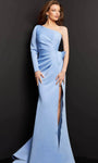 Sexy Sophisticated Strapless Gathered Peplum Back Zipper Open-Back Beaded Pleated Asymmetric Slit Goddess Halter Mermaid Natural Waistline Long Sleeves One Shoulder Lace Evening Dress with a Brush/Swe