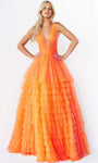 07264 Shirr ornate Prom Tulle Gown