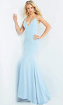 07297 Plunging V neck Prom Trumpet Dress