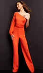 Sexy Sophisticated Strapless Halter Natural Waistline Gathered Asymmetric Back Zipper Open-Back Beaded Bishop Sleeves Jumpsuit