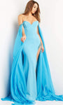 Off the Shoulder Sheath Mermaid Sweetheart Natural Waistline Slit Back Zipper Beaded Sheer Open-Back Draped Sheath Dress with a Brush/Sweep Train