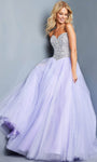 A-line Strapless Tulle Basque Waistline Floor Length Goddess Beaded Self Tie Lace-Up Sweetheart Dress with a Brush/Sweep Train