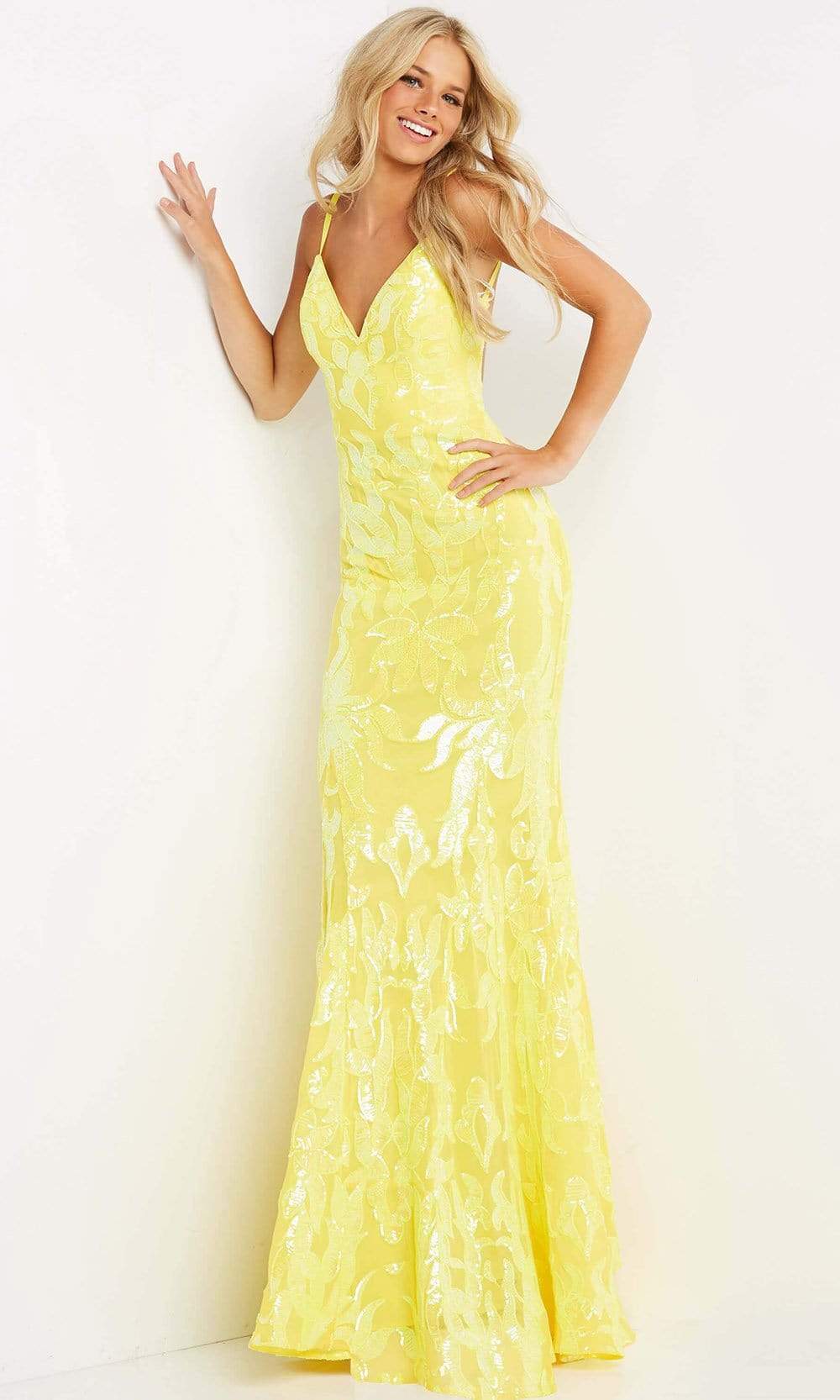 Jovani - 07784 Long Pattern Sequin Gown
