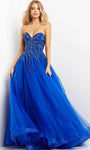 Strapless Floor Length Tulle Sweetheart Natural Waistline Open-Back Beaded Gathered Back Zipper Prom Dress/Party Dress with a Brush/Sweep Train