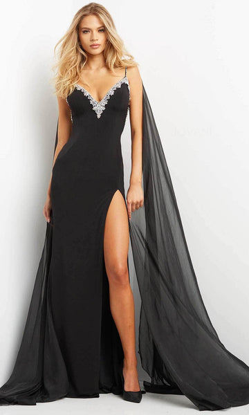 Sexy Sophisticated V-neck Strapless Halter Plunging Neck Sheer Slit Backless Beaded Natural Waistline Sheath Lace Spaghetti Strap Sheath Dress/Evening Dress with a Brush/Sweep Train