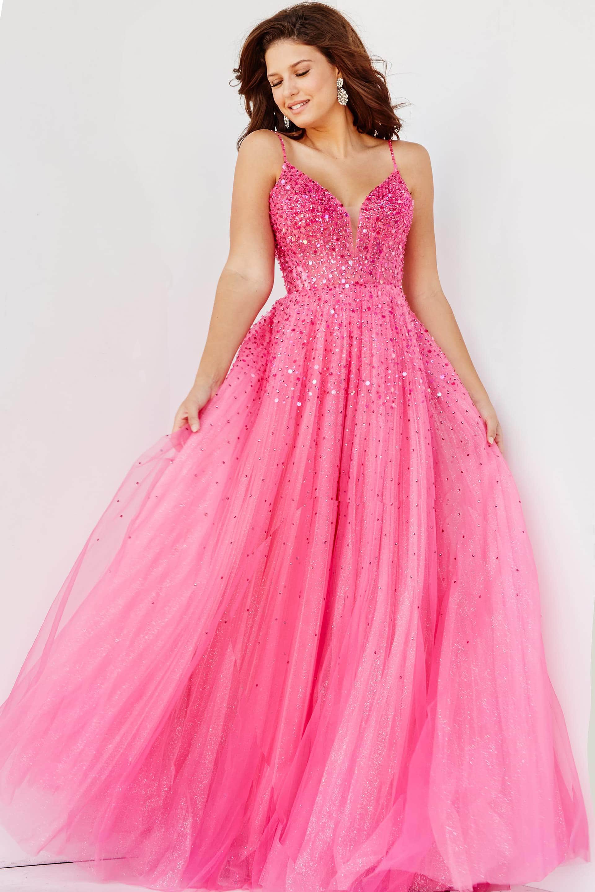 Jovani - 08408 Glitter Embellished Prom Dress
