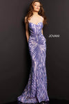 08481 Sequin Tie back Prom Sheath Gown