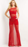 Sleeveless Sheer Illusion Slit Back Zipper Bateau Neck Sweetheart Natural Waistline Sheath Sheath Dress