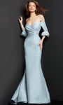 Sexy Sophisticated V-neck Strapless Lace Open-Back Beaded Back Zipper Off the Shoulder Mermaid Halter Sweetheart Natural Waistline Evening Dress with a Brush/Sweep Train