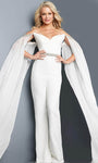 Sweetheart Back Zipper Beaded Floor Length Natural Waistline Off the Shoulder Party Dress/Jumpsuit