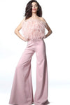 1542 Feathered Strapless Jumpsuit