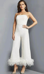 Strapless Feather Fringes Jumpsuit