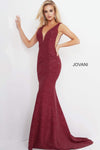 V-neck Natural Waistline Open-Back Glittering Back Zipper Illusion Plunging Neck Prom Dress with a Brush/Sweep Train