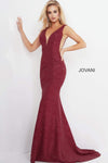 V-neck Back Zipper Illusion Glittering Open-Back Natural Waistline Plunging Neck Prom Dress with a Brush/Sweep Train