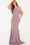 Sleeveless Spaghetti Strap Sheath Open-Back Fitted Halter Sheath Dress/Evening Dress by Jovani