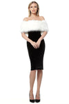 Sheath Fitted Off the Shoulder Cocktail Above the Knee Natural Waistline Velvet Sheath Dress