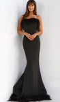 Strapless Open-Back Sheer Back Zipper Straight Neck Mermaid Natural Waistline Dress with a Court Train with a Brush/Sweep Train