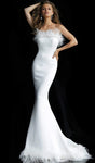 Strapless Natural Waistline Straight Neck Open-Back Sheer Back Zipper Mermaid Dress with a Court Train with a Brush/Sweep Train