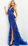 V-neck Floor Length Natural Waistline Fit-and-Flare Mermaid Halter Plunging Neck Sequined Slit Sheer Semi Sheer Illusion Open-Back Fitted Evening Dress/Prom Dress with a Brush/Sweep Train