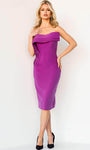 Sophisticated Strapless Sheath Fitted Back Zipper Pleated Natural Waistline Above the Knee Sheath Dress/Prom Dress