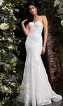 Strapless Natural Waistline Mermaid Open-Back Embroidered Floor Length Sweetheart Wedding Dress