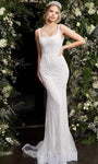 Natural Waistline Sheath Fitted Square Neck Sheath Dress/Wedding Dress with a Brush/Sweep Train