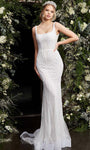 Sheath Fitted Natural Waistline Square Neck Sheath Dress/Wedding Dress with a Brush/Sweep Train