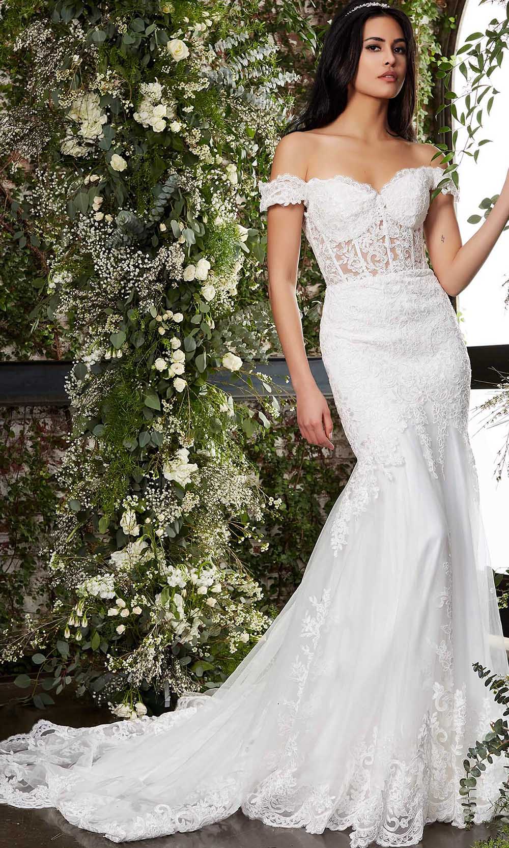 Jovani Bridal - JB07161 Sheer Lace Corset Bridal Gown
