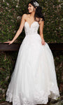 Sophisticated A-line Corset Natural Waistline Sweetheart Lace Embroidered Applique Wedding Dress