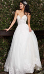 Sophisticated A-line Embroidered Applique Lace Corset Natural Waistline Sweetheart Wedding Dress