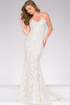 Strapless Sweetheart Natural Waistline Floor Length Crystal Hidden Back Zipper Mermaid Prom Dress
