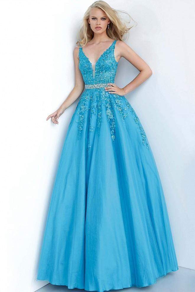 JVN by Jovani - JVN00925 Embroidered Junior Prom Gown
