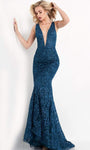 Sophisticated V-neck Tulle Plunging Neck Fit-and-Flare Sheath Mermaid Floor Length Fitted Embroidered Hidden Back Zipper Lace-Up Open-Back Illusion Sheer Beaded Glittering Sleeveless Natural Waistline