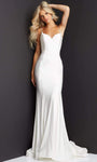 Lace-Up Open-Back Spaghetti Strap Sweetheart Mermaid Natural Waistline Dress with a Brush/Sweep Train