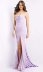 Plus Size Mermaid Sleeveless Spaghetti Strap Slit Lace-Up Ruched Cutout Empire Waistline Bandeau Neck Cowl Neck Prom Dress with a Brush/Sweep Train