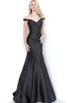 Mermaid Floor Length Off the Shoulder Natural Waistline Fitted Open-Back Party Dress