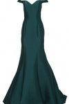 Open-Back Fitted Natural Waistline Floor Length Mermaid Off the Shoulder Party Dress