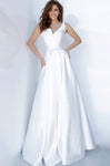 A-line One Shoulder Sleeveless Natural Waistline Fitted Back Zipper Asymmetric Floor Length Party Dress