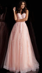 Strapless Sweetheart Natural Waistline Floor Length Fitted Lace-Up Dress