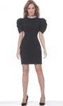 Sophisticated Short Sheath Collared High-Neck Fitted Beaded Sheath Dress by Jovani