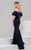 Jovani - Ruffled Off-Shoulder Mermaid Dress 49631SC - 1 pc Red in Size 6 and 1 pc Navy in Size 20 Available CCSALE