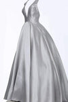 V-neck Pleated Prom Dress